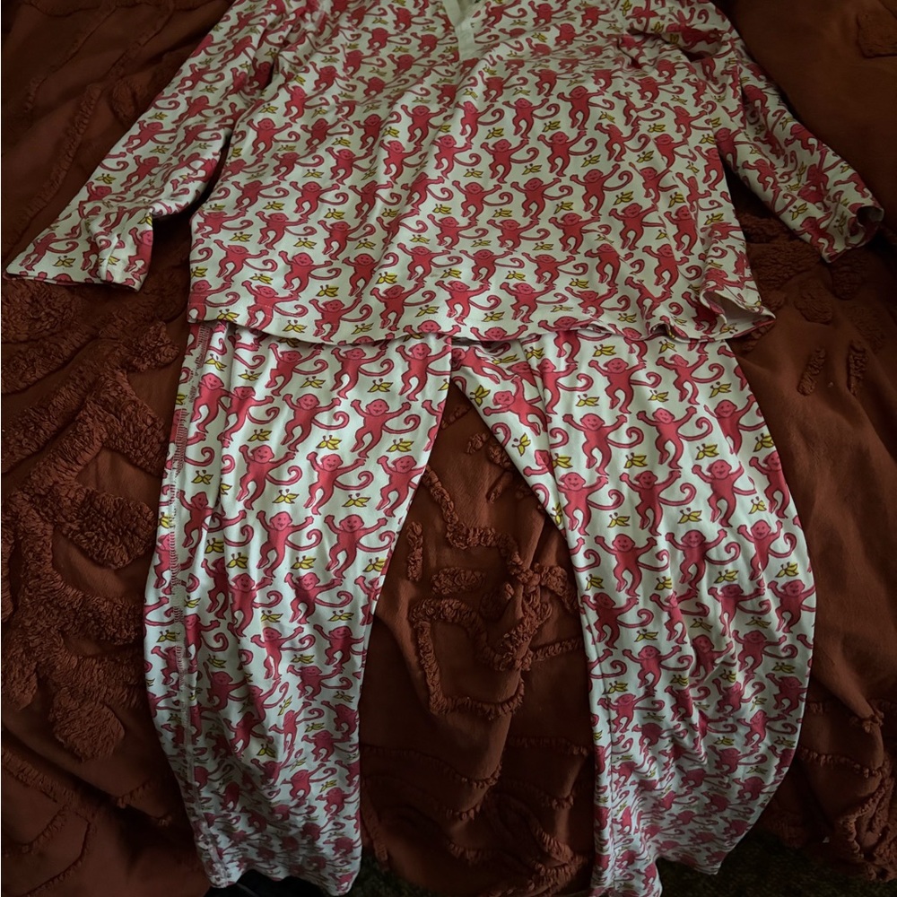 Kids Pink Monkey Pajamas